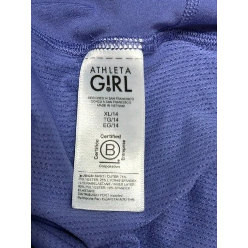 Athleta Girl Skort Size 14 XL Purple  Periwinkle Built-In Shorts Athletic Lined